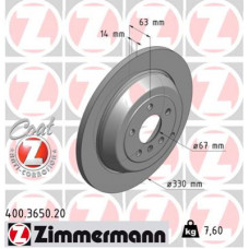 Гальмівний диск ZIMMERMANN 400.3650.20