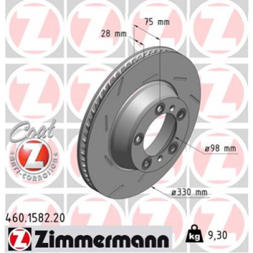 Гальмівний диск ZIMMERMANN 460.1582.20