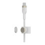 Дата кабель USB-C to USB-C 1.0m BRAIDED SILICONE white Belkin (CAB011BT1MWH)