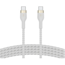 Дата кабель USB-C to USB-C 1.0m BRAIDED SILICONE white Belkin (CAB011BT1MWH)