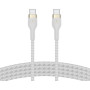 Дата кабель USB-C to USB-C 1.0m BRAIDED SILICONE white Belkin (CAB011BT1MWH)