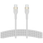 Дата кабель USB-C to USB-C 1.0m BRAIDED SILICONE white Belkin (CAB011BT1MWH)