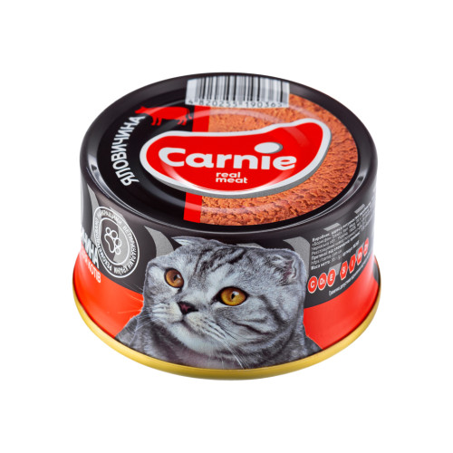 Паштет для котів Carnie м'ясний з яловичиною 90 г (4820255190464)