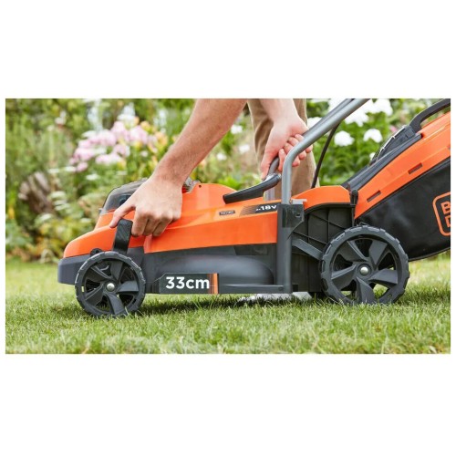 Газонокосарка Black&Decker акумуляторна 18 В, 4.0 Ач, 32 см, 2 АКБ та ЗП (BCMW33184L2)