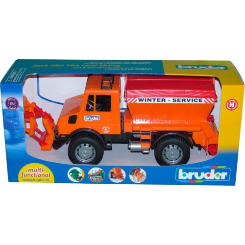 Спецтехніка Bruder вантажівка MB Unimog 1:16 Жовтогарячий (02572)