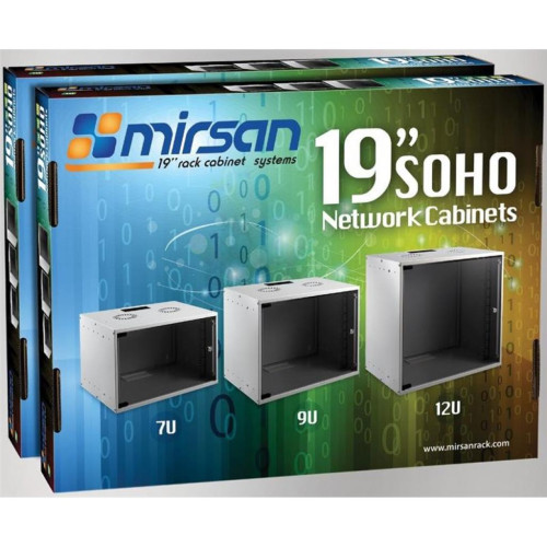 Шафа настінна MIRSAN SOHO 7U 19" 535x300, RAL 7035 (MR.SOH07U30DE.02)