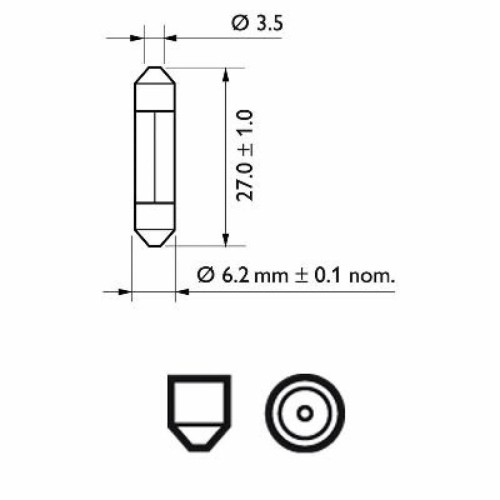 Автолампа Philips 3W (12818 CP)