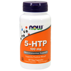 Амінокислота Now Foods 5-HTP (гідроксітріптофан), 100мг, 60 вегетаріанських капсул (NOW-00105)