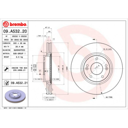 Гальмівний диск Brembo 09.A532.20