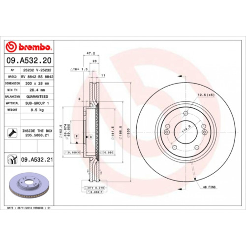 Гальмівний диск Brembo 09.A532.20