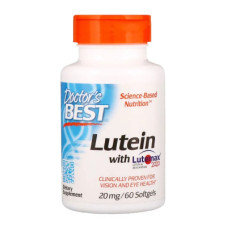 Амінокислота Doctor's Best Лютеїн, Lutein with Lutemax 20 мг, 60 желатинових капсул (DRB00369)