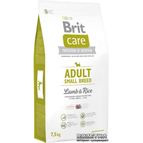 Сухий корм для собак Brit Care Adult Small Breed Lamb and Rice 7.5 кг (8595602509881)