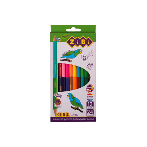 Олівці кольорові ZiBi Kids line Double 12 шт. 24 кольори (ZB.2463)