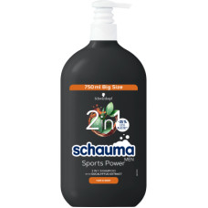 Шампунь Schauma Men Sports Power 2 в 1 з екстрактом евкаліпту для волосся та тіла 750 мл (9000101681307)