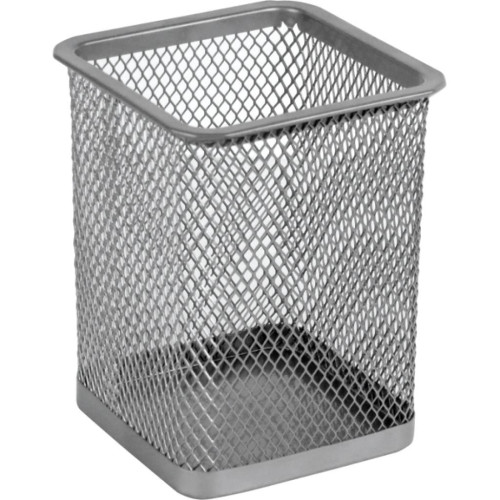 Підставка для ручок Axent round 80х80х100мм, wire mesh, silver (2110-03-A)