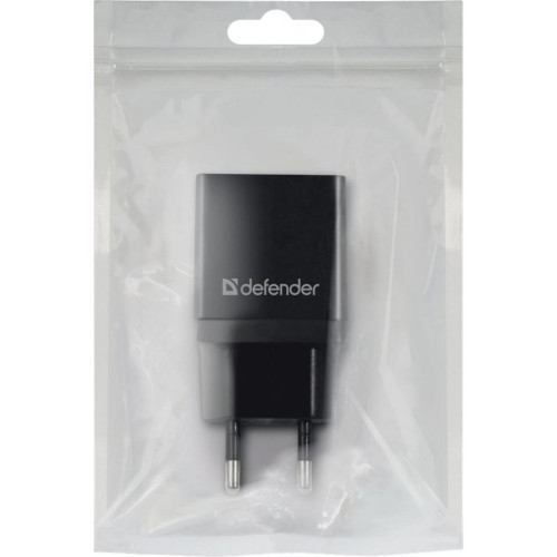 Зарядний пристрій Defender EPA-10 black, 1xUSB, 5V / 2.1A (83572)