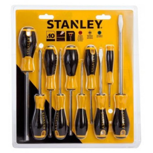 Викрутка Stanley отверток ESSENTIAL, 10 ед. (Ph 0, 1, 2, Pz 1, 2, Sl: 5.5, 3, (STHT0-60211)