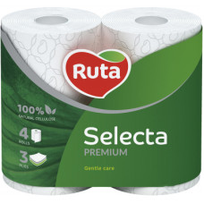 Туалетний папір Ruta Selecta 3 шари 4 рулони (4820023744387)