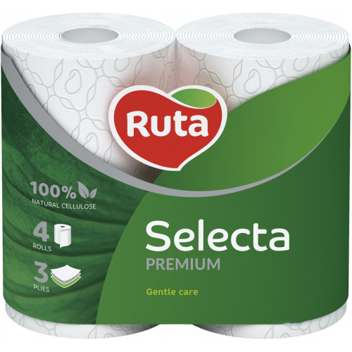 Туалетний папір Ruta Selecta 3 шари 4 рулони (4820023744387)