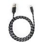 Дата кабель USB 2.0 AM to Micro 5P 2color nylon 1m black Vinga (VCPDCMBN31BK)