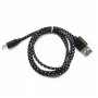 Дата кабель USB 2.0 AM to Micro 5P 2color nylon 1m black Vinga (VCPDCMBN31BK)