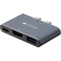 Порт-реплікатор Canyon Docking Station with 3 port, Thunderbolt 3, Input 100-240V, (CNS-TDS01DG)