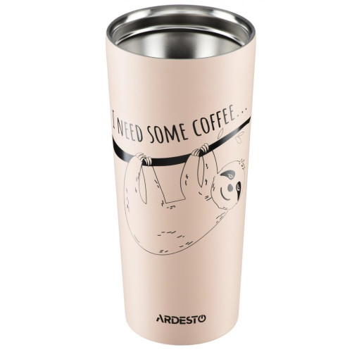 Термокружка Ardesto Coffee Time Bradypus 450 мл Beige (AR2645DBE)