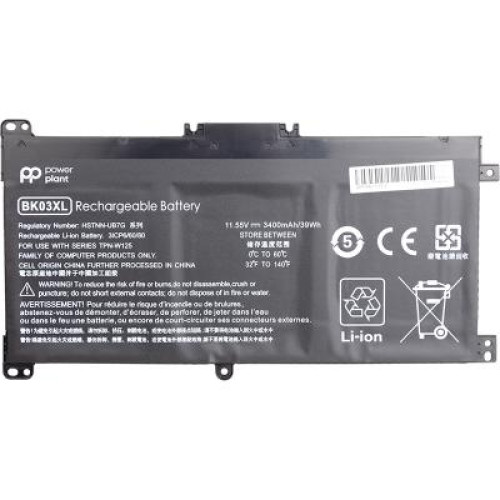 Акумулятор до ноутбука HP Pavilion X360 14-BA (BK03XL, HSTNN-LB7S) 11.55V 3400mAh PowerPlant (NB461493)