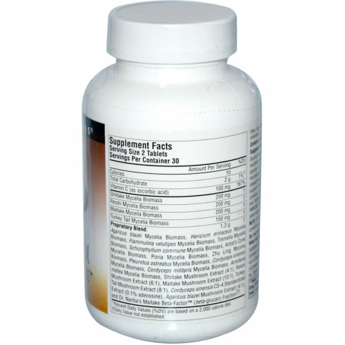 Трави Source Naturals Комплекс з 15 Різновидів Грибов, Mushroom Immune Defense, 60 (SNS-01609)