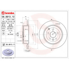 Гальмівний диск Brembo 08.9913.11