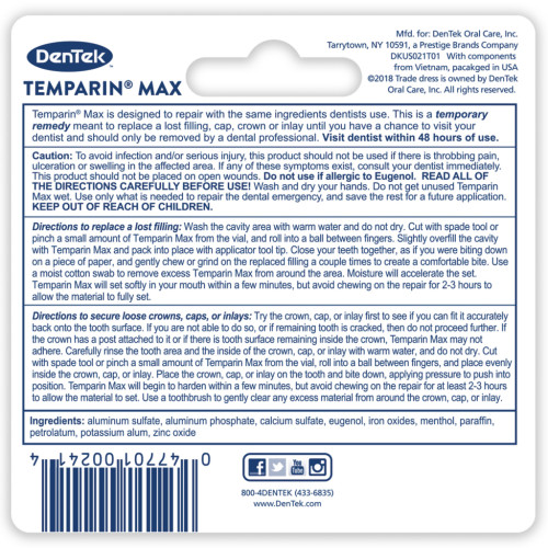 Засіб для відновлення пломб DenTek Temparin max (047701001233)