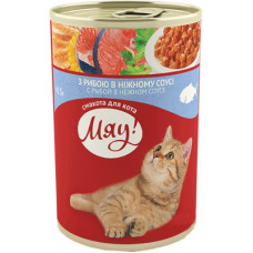 Консерви для котів Мяу! в ніжному соусі зі смаком риби 415 г (4820083902642)