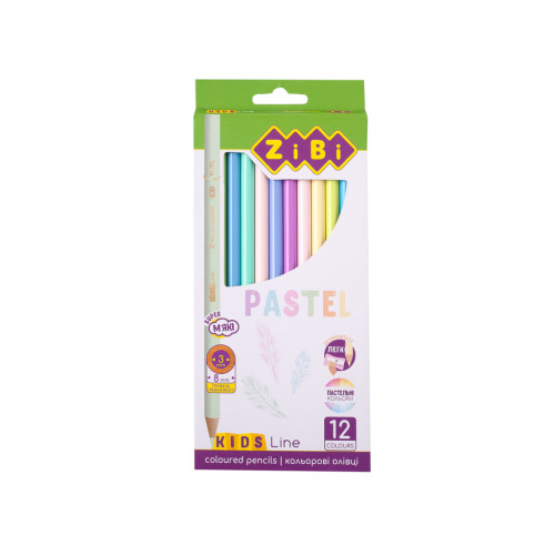 Олівці кольорові ZiBi Kids line Pastel, 12 шт (ZB.2470)