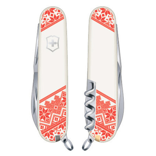 Ніж Victorinox Huntsman Ukraine White "Вишиванка" (1.3713.7_T0051r)