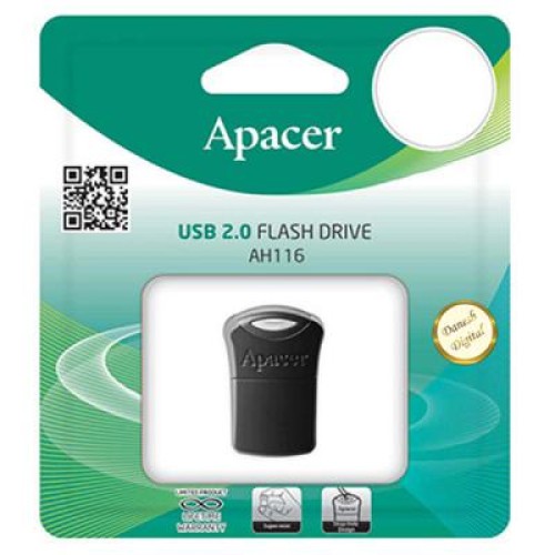 USB флеш накопичувач Apacer 16GB AH116 Black USB 2.0 (AP16GAH116B-1)