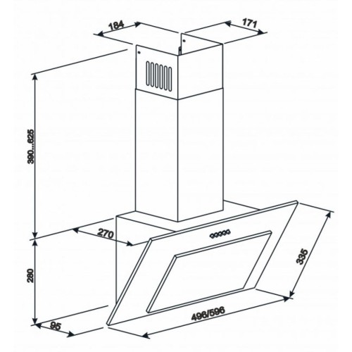 Витяжка кухонна Eleyus VERTICAL 470 60 WH