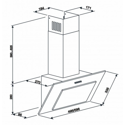 Витяжка кухонна Eleyus VERTICAL 700 60 BL (VERTICAL70060BL)