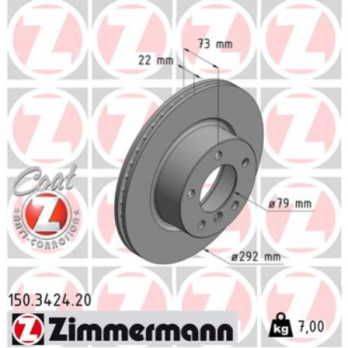 Гальмівний диск ZIMMERMANN 150.3424.20