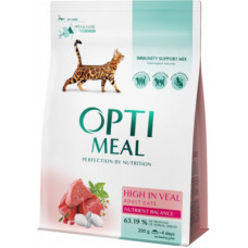 Сухий корм для кішок Optimeal зі смаком телятини 200 г (4820215360173)