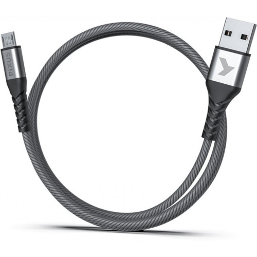 Дата кабель USB 2.0 AM to Micro 5P 1.0m Flex Gray Pixus (4897058531145)