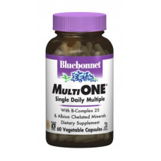 Мультивітамін Bluebonnet Nutrition Мультивітаміни з залізом, MultiONE, 60 гелевих капсул (BLB0128)