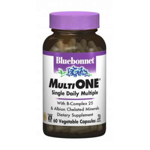 Мультивітамін Bluebonnet Nutrition Мультивітаміни з залізом, MultiONE, 60 гелевих капсул (BLB0128)