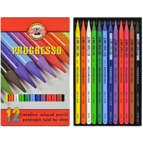 Олівці кольорові Koh-i-Noor Progresso бездревесние 12 кольорів (875601)