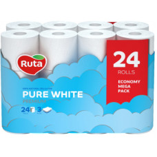 Туалетний папір Ruta Pure White 3 шари 24 рулони (4820202892038)