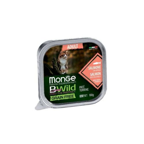 Паштет для котів Monge BWild Grain Free Wet Salmon Adult Cat 100 г (8009470012881)