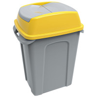 Контейнер для сміття Planet Household Hippo сірий з жовтим 50 л (6827)