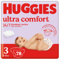 Підгузок Huggies Ultra Comfort 3 (4-9 кг) Mega 78 шт (5029053548760)