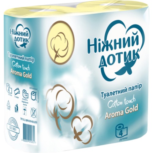 Туалетний папір Ніжний дотик Aroma Gold 2 шари 4 рулони (4823019010992)