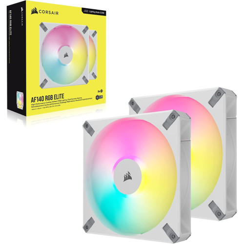 Кулер до корпусу Corsair AF140 RGB Elite White Dual Pack (CO-9050160-WW)