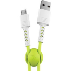 Дата кабель USB 2.0 AM to Micro 5P 1.0m Soft white/lime Pixus (4897058531176)